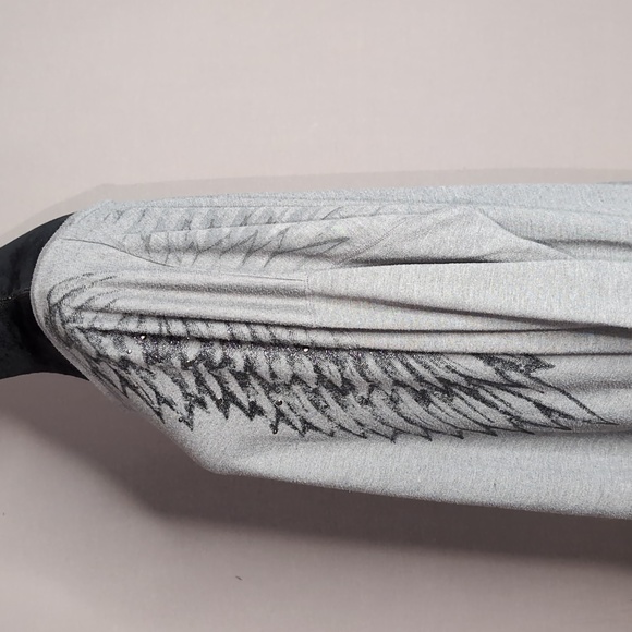 3X Rock & Republic bling wing design soft l/s gray sweatshirt-EUC - Picture 8 of 12